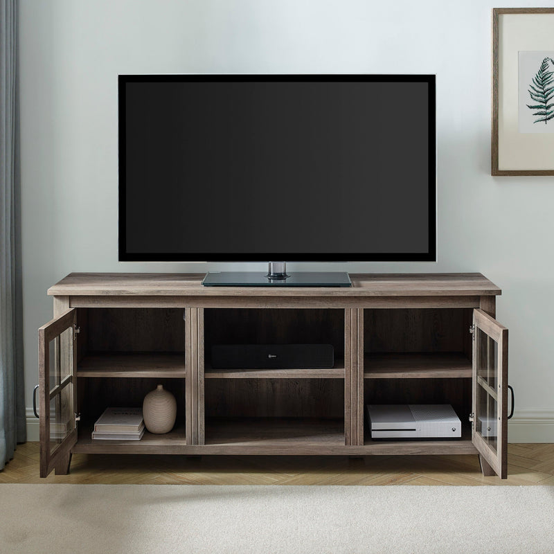 58" Glass Door TV Console