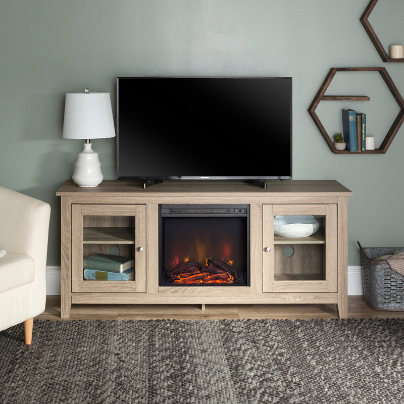 58" Traditional Electric Fireplace TV Stand