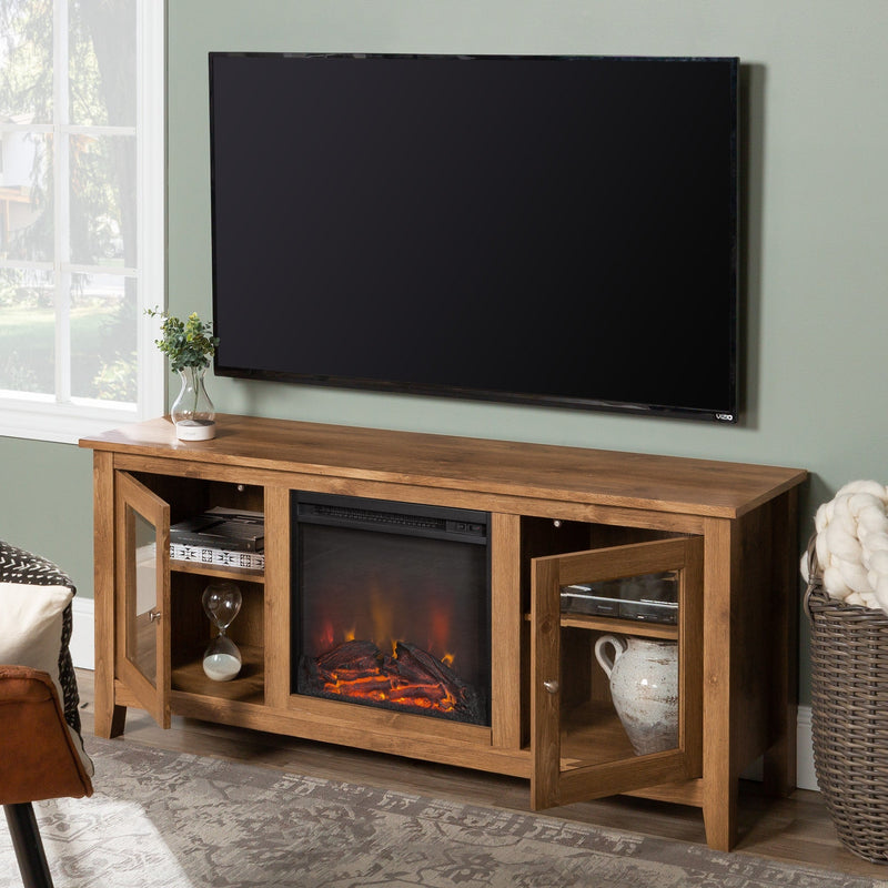 58" Traditional Electric Fireplace TV Stand