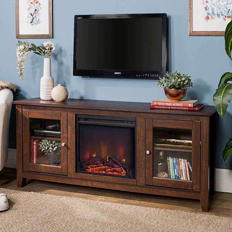 58" Traditional Electric Fireplace TV Stand