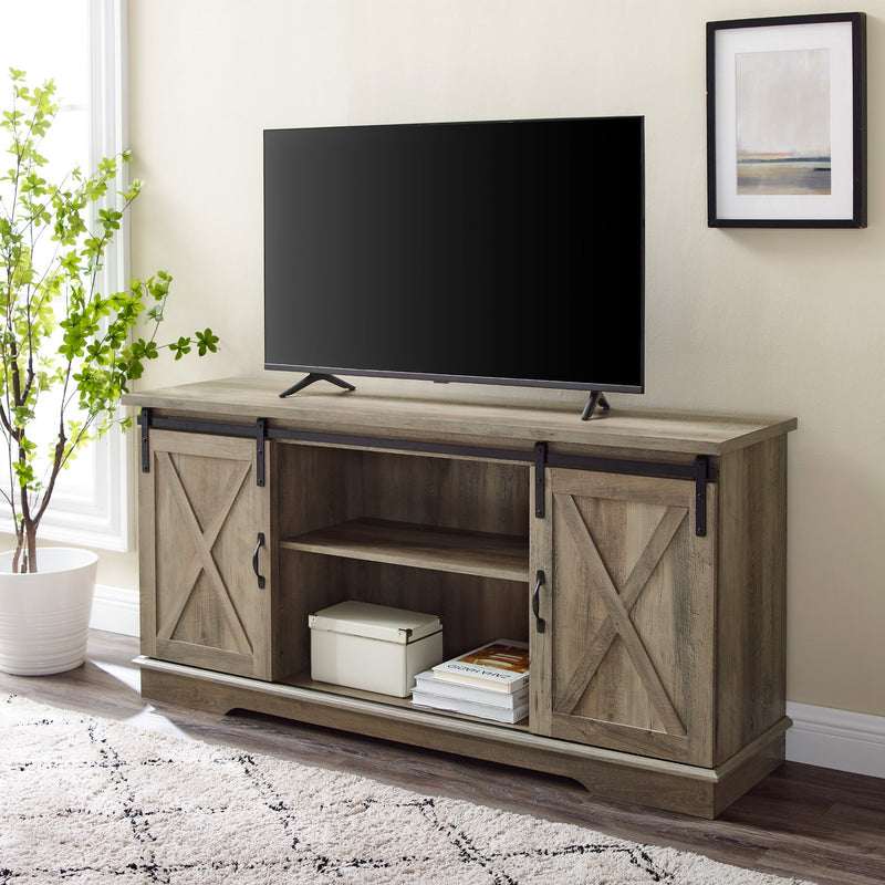 58" Sliding Barn Door TV Stand