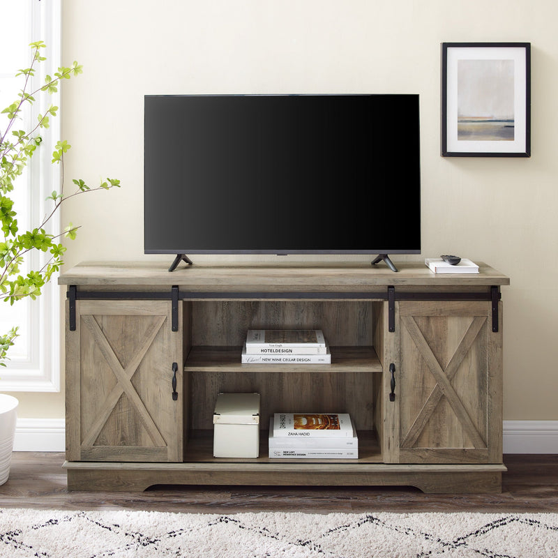 58" Sliding Barn Door TV Stand