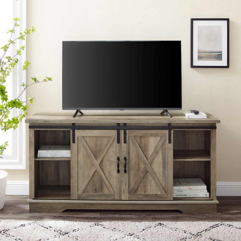 58" Sliding Barn Door TV Stand