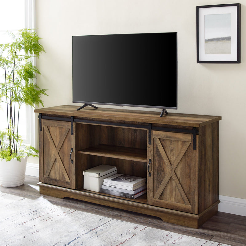 58" Sliding Barn Door TV Stand