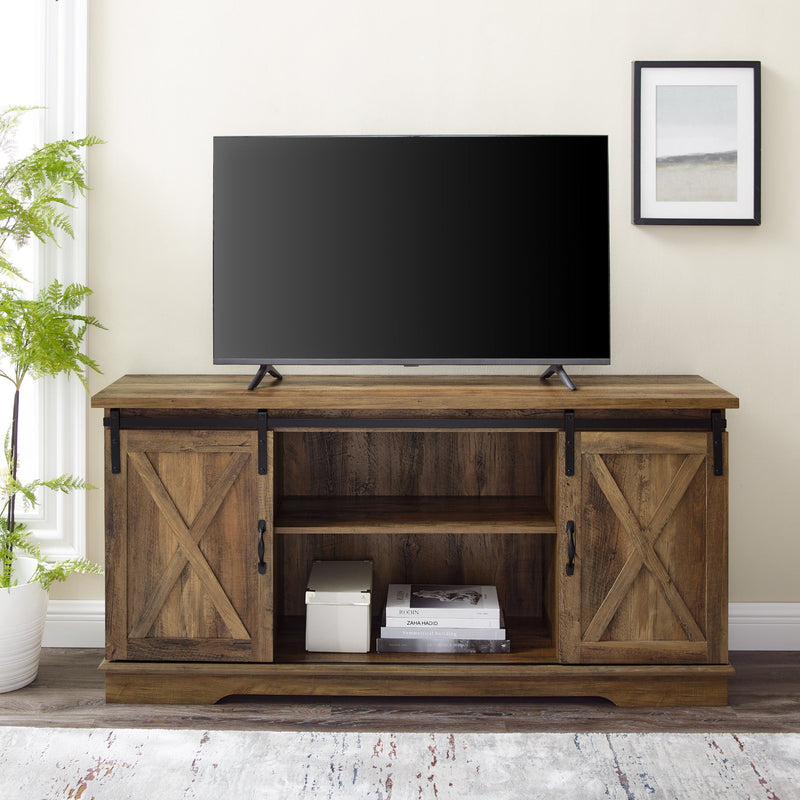 58" Sliding Barn Door TV Stand