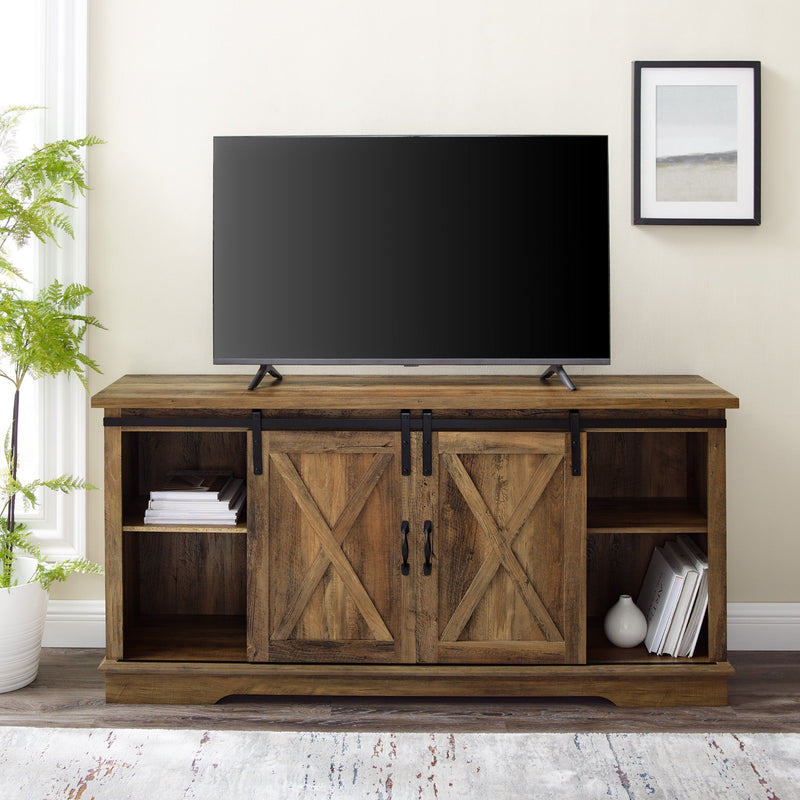 58" Sliding Barn Door TV Stand