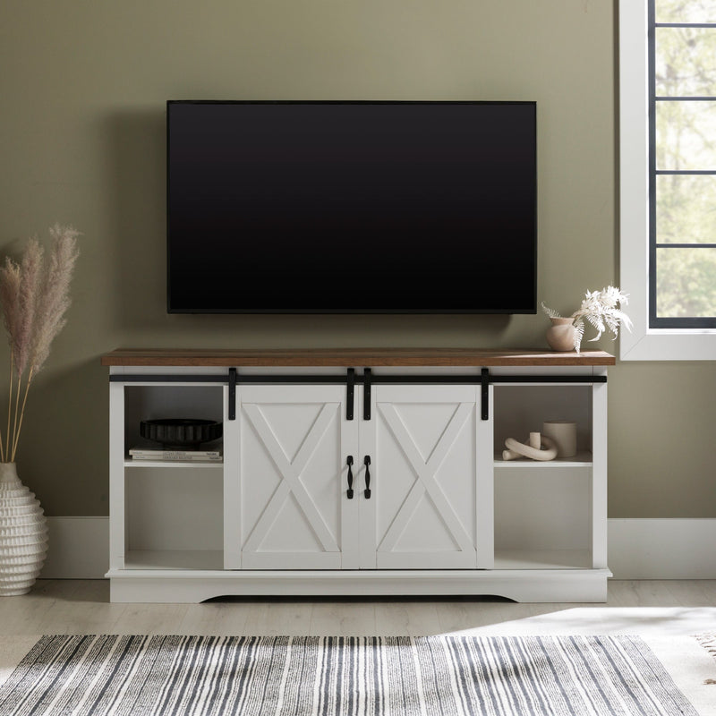 58" Sliding Barn Door TV Stand