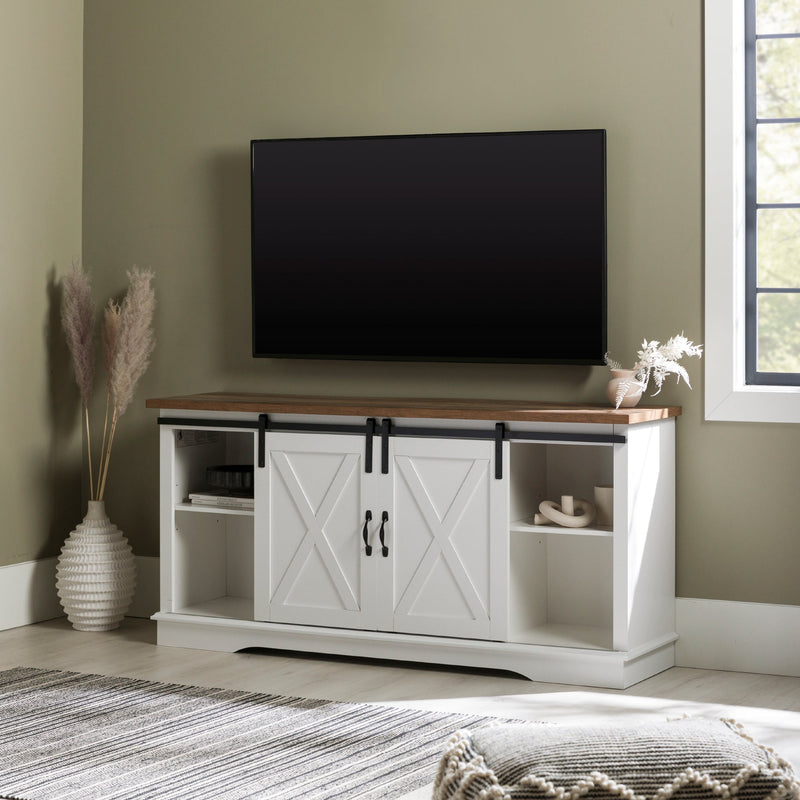 58" Sliding Barn Door TV Stand