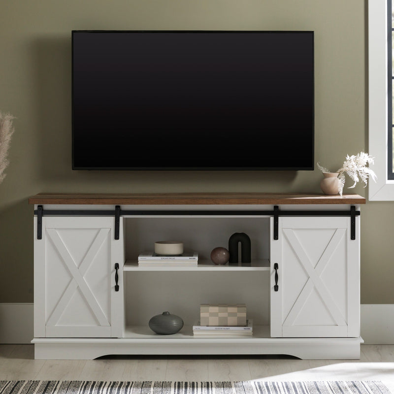 58" Sliding Barn Door TV Stand