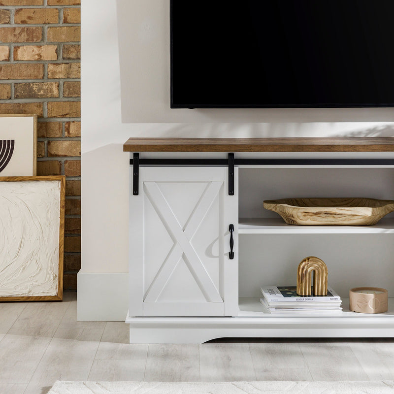 58" Sliding Barn Door TV Stand