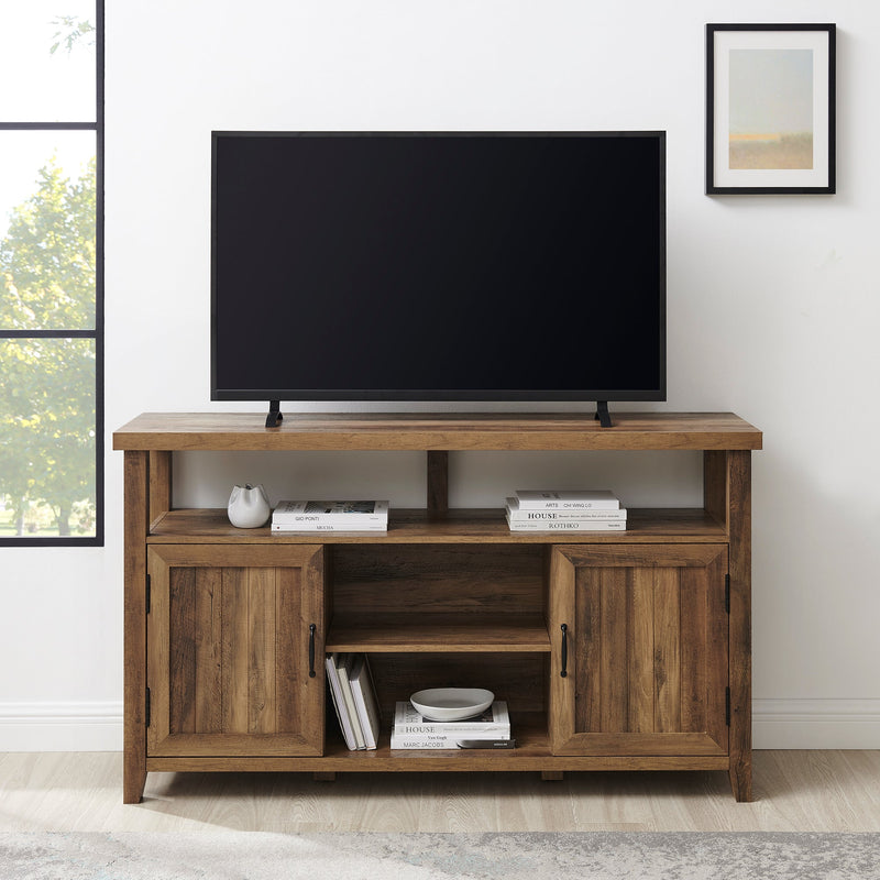 Grooved Door 58" Highboy TV Stand