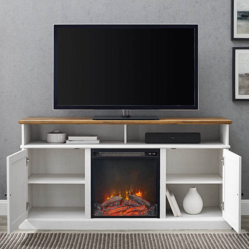 Cherrington Barn Door Fireplace TV Stand