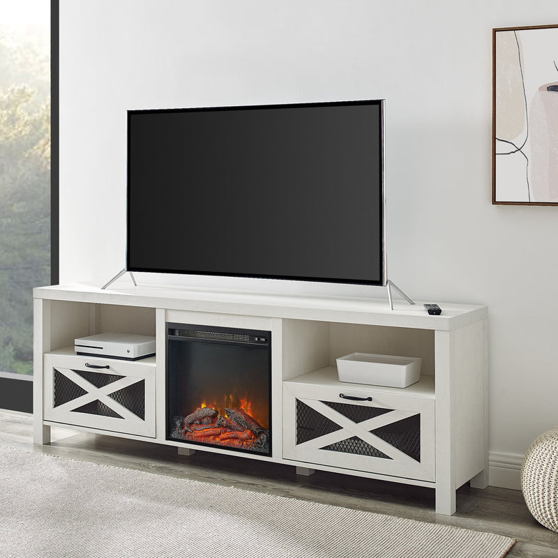 Farmhouse Abilene 70" Rustic Fireplace TV Stand