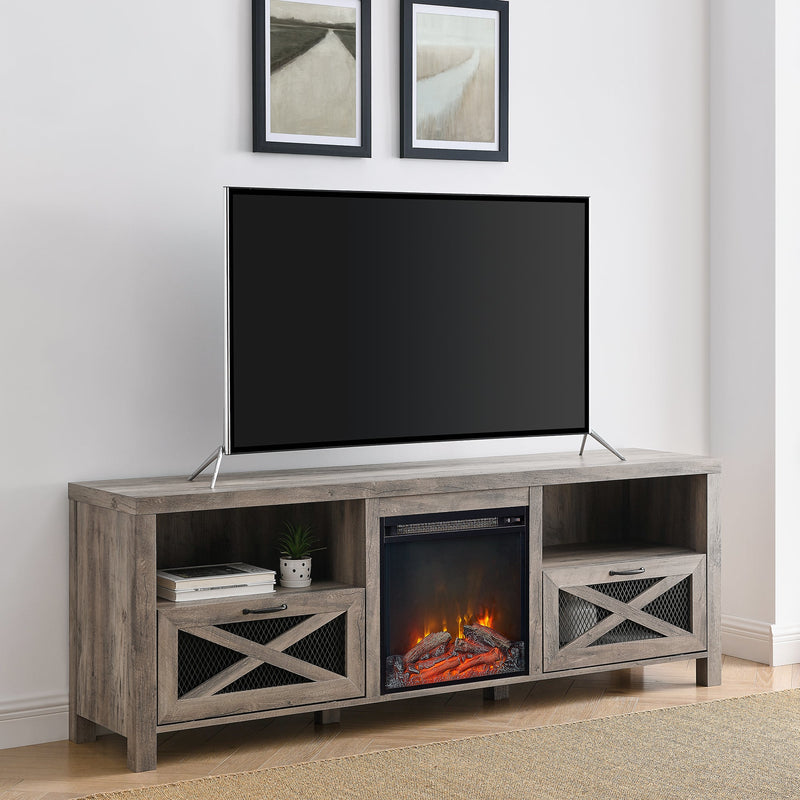 Farmhouse Abilene 70" Rustic Fireplace TV Stand