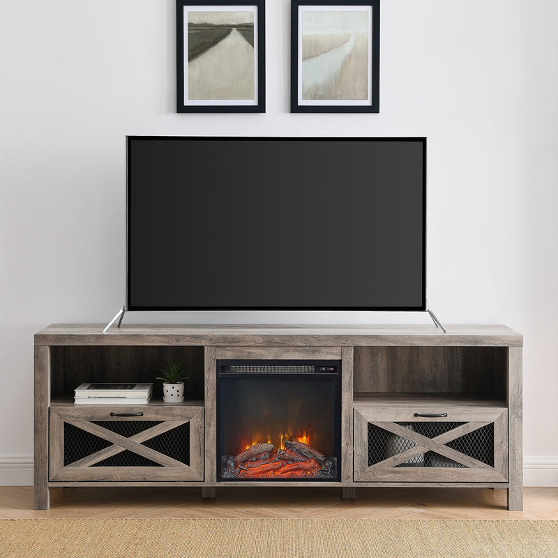 Farmhouse Abilene 70" Rustic Fireplace TV Stand