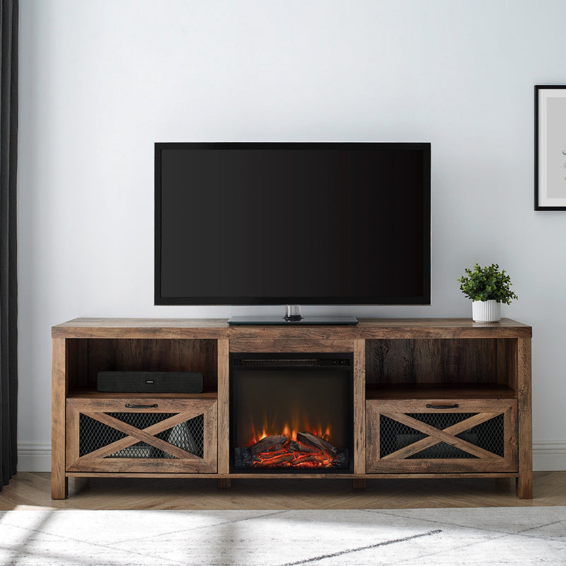 Farmhouse Abilene 70" Rustic Fireplace TV Stand