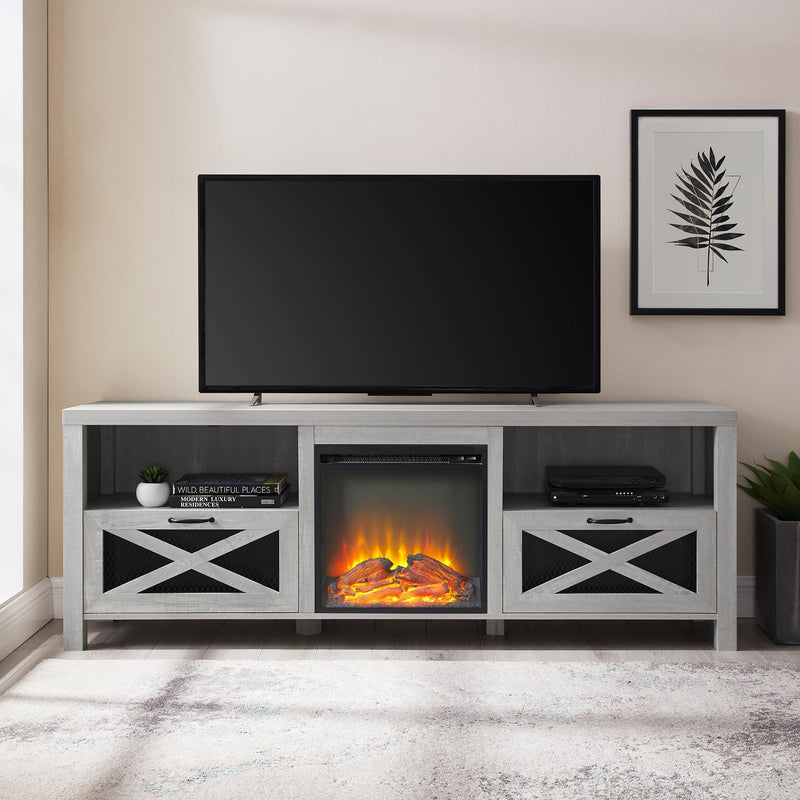 Farmhouse Abilene 70" Rustic Fireplace TV Stand