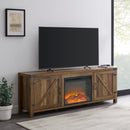 Barn Door Fireplace TV Stand