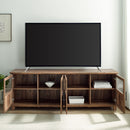 Goodwin 70" TV Stand with Glass and Wood 4 Panel Doors