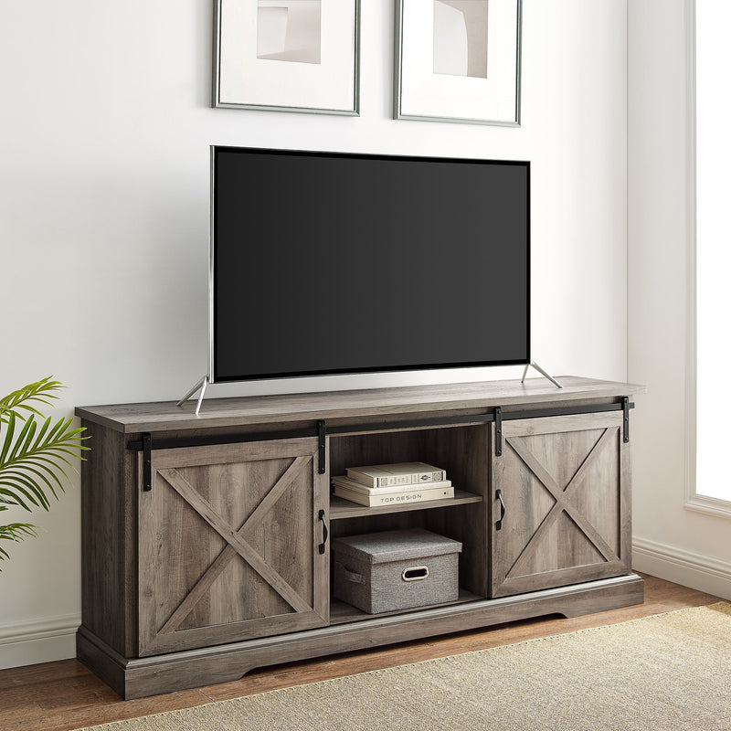 70" Sliding Barn Door TV Console