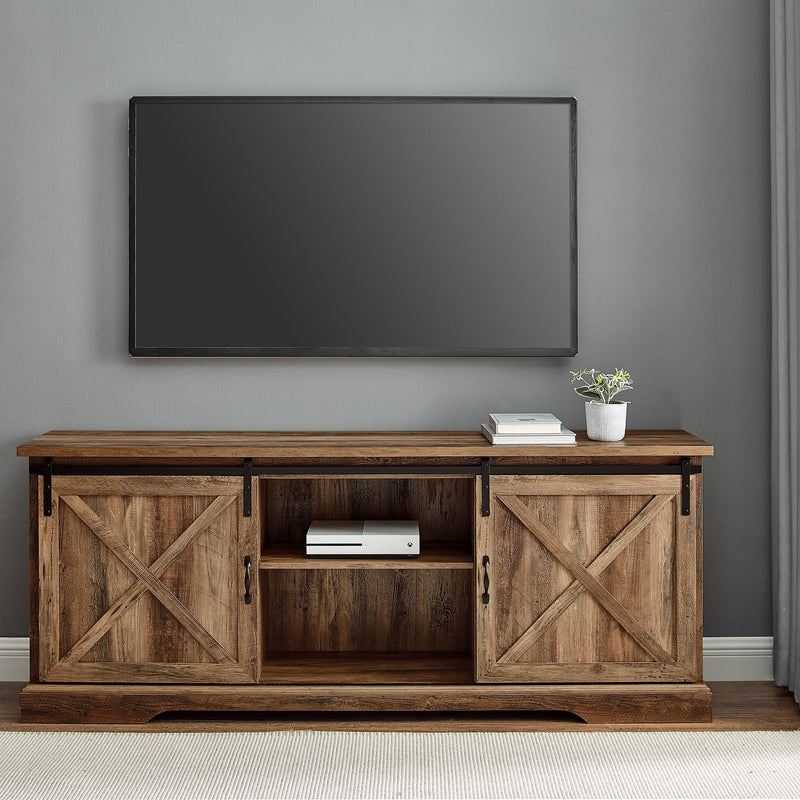 70" Sliding Barn Door TV Console