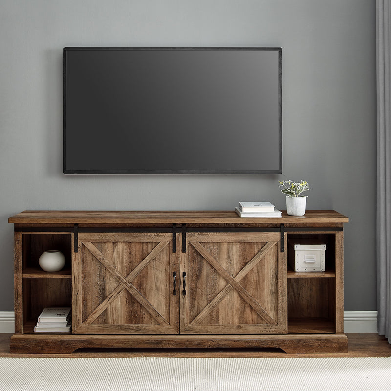 70" Sliding Barn Door TV Console