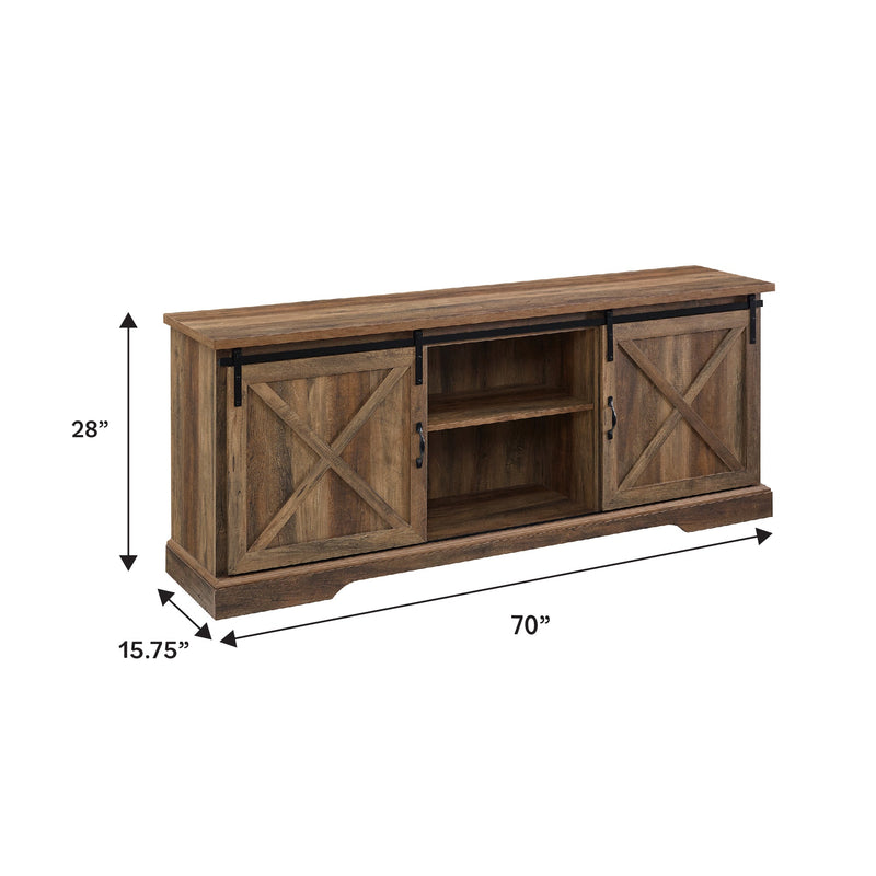 70" Sliding Barn Door TV Console