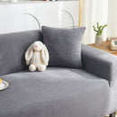 Grid Textured Stretch Sofa Cover, Soft Elastic Slipcover for Couch Protection