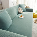 Grid Textured Stretch Sofa Cover, Soft Elastic Slipcover for Couch Protection