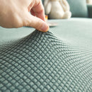 Grid Textured Stretch Sofa Cover, Soft Elastic Slipcover for Couch Protection