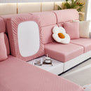 Checkered Jacquard Polar Fleece Stretch Sofa Cover, Non Slip Furniture Protector, Couch Seat Cushion Covers