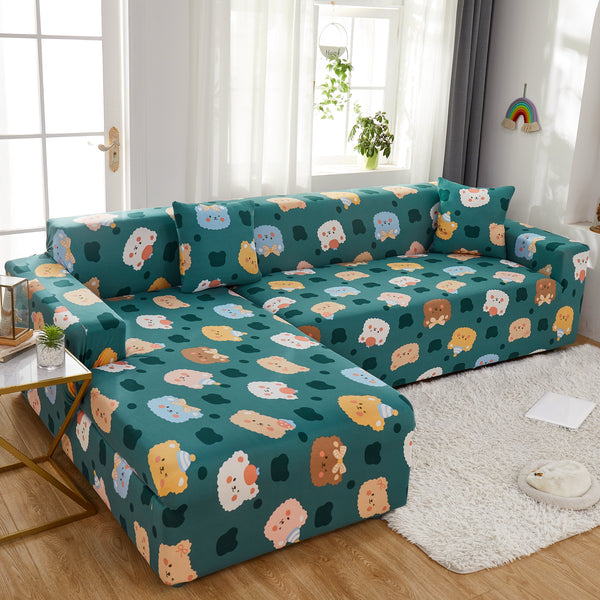 Stretch Sofa Covers for Sectional Couch, Washable Non Slip Slipcovers with Pillowcases, photo 2 of 13
