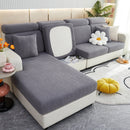 Stretchable Jacquard Polar Fleece Sofa Cover Non-Slip Furniture Protector for Pets L-Shaped Couch Slipcovers