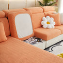 Stretchable Jacquard Polar Fleece Sofa Cover Non-Slip Furniture Protector for Pets L-Shaped Couch Slipcovers