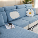 Stretchable Jacquard Polar Fleece Sofa Cover Non-Slip Furniture Protector for Pets L-Shaped Couch Slipcovers