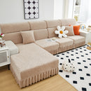 Elastic Skirted Couch Cushion Covers for 1/2/3/4-Seater Sofas, Furniture Protector for Pets, Kids
