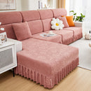 Sofa Seat Cover, Sunflower Patterned Elastic Skirted Couch Cushion Covers for 1/2/3/4-Seater Sofas