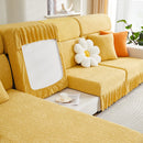 Sofa Seat Cover, Sunflower Patterned Elastic Skirted Couch Cushion Covers for 1/2/3/4-Seater Sofas