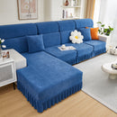 Sofa Seat Cover, Sunflower Patterned Elastic Skirted Couch Cushion Covers for 1/2/3/4-Seater Sofas