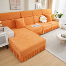 Sofa Seat Cover, Sunflower Patterned Elastic Skirted Couch Cushion Covers for 1/2/3/4-Seater Sofas