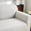 3D Baroque Floral Stretch Sofa Cover Elastic Polar Fleece Couch Slipcover with Straps by Slipcover KAS™