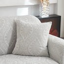 3D Baroque Floral Stretch Sofa Cover Elastic Polar Fleece Couch Slipcover with Straps by Slipcover KAS™