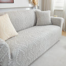 3D Baroque Floral Stretch Sofa Cover Elastic Polar Fleece Couch Slipcover with Straps by Slipcover KAS™