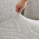 3D Baroque Floral Stretch Sofa Cover Elastic Polar Fleece Couch Slipcover with Straps by Slipcover KAS™