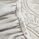 3D Baroque Floral Stretch Sofa Cover Elastic Polar Fleece Couch Slipcover with Straps by Slipcover KAS™