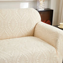3D Baroque Floral Stretch Sofa Cover Elastic Polar Fleece Couch Slipcover with Straps by Slipcover KAS™