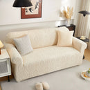 3D Baroque Floral Stretch Sofa Cover Elastic Polar Fleece Couch Slipcover with Straps by Slipcover KAS™