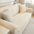 3D Baroque Floral Stretch Sofa Cover Elastic Polar Fleece Couch Slipcover with Straps by Slipcover KAS™