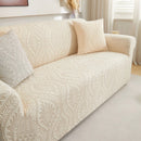 3D Baroque Floral Stretch Sofa Cover Elastic Polar Fleece Couch Slipcover with Straps by Slipcover KAS™