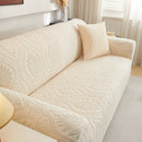 3D Baroque Floral Stretch Sofa Cover Elastic Polar Fleece Couch Slipcover with Straps by Slipcover KAS™